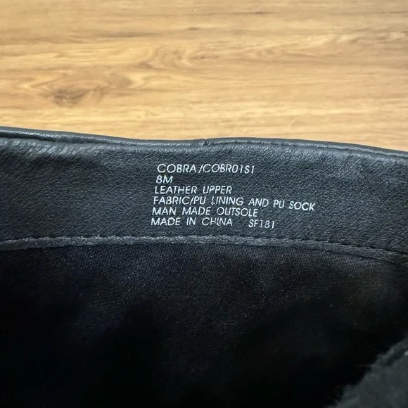 Steve Madden Cobra Black Leather Platform Boots - Picture 4 of 6